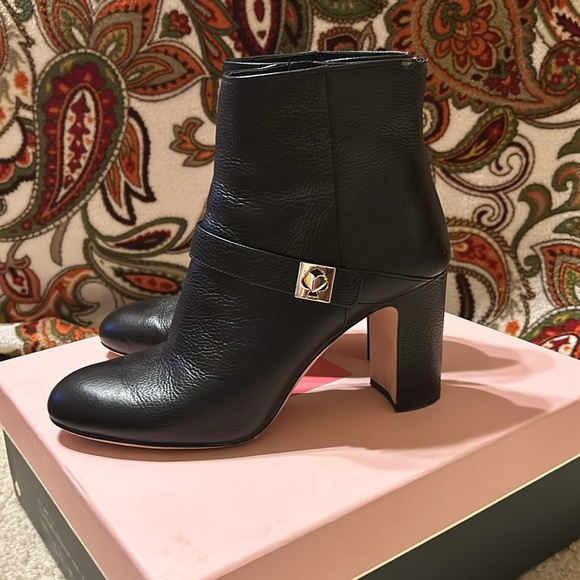 Kate Spade black mini pebble leather bootie - Picture 3 of 5